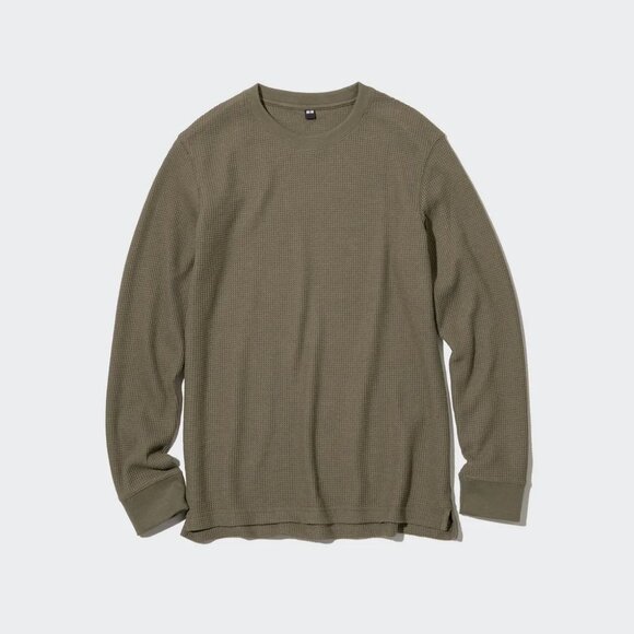 WAFFLE CREW NECK T-SHIRT UNIQLO - Picture 1 of 1